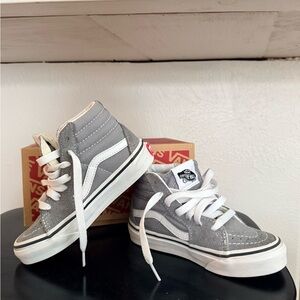 Vans Gray and White High-Top Sneakers